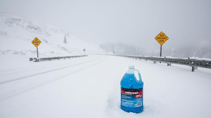 (6 Gallons) - Power Blast Windshield Washer Fluid, -20°F Protection, Blue, 1 Gallon Jug, Ready to Use (6 GALLONS, Blue Power Blast -20°F)