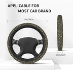 Camo Steering Wheel Covers Non Slip Neoprene Camouflage Tree Pattern Steering Wheel Protector Universal 15 inch for Men Women
