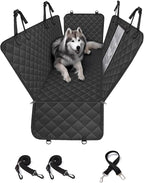 Dog Car Seat Cover for Back Seat, 600D Heavy Duty Waterproof & Scratch-Resistant for Car with Side Flap, Pet Back Seat Covers for Car with Seatbelt Black.