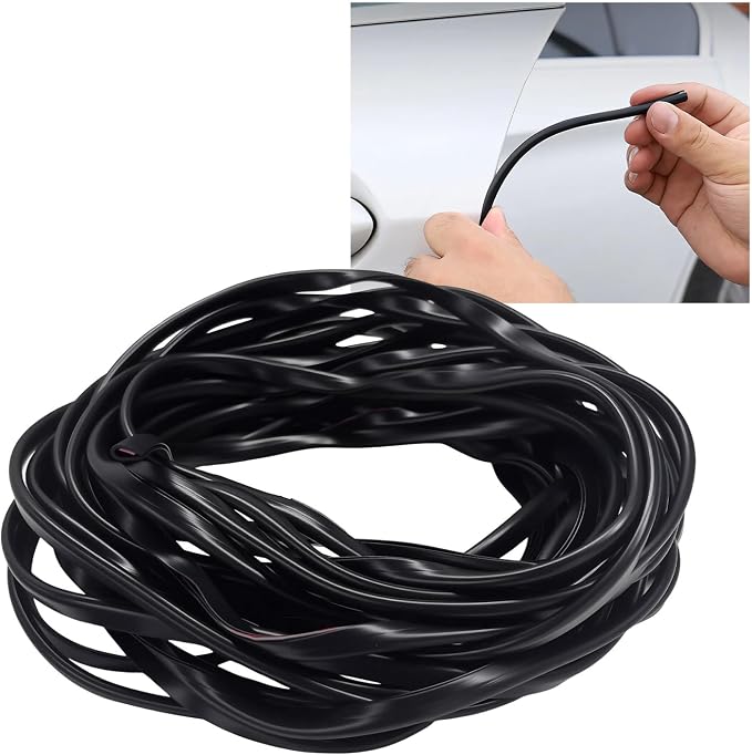 32.8Ft(10M) Car Door Edge Protector, Anti-Collision Auto Door Protective Strip U Shape Edge Trim, Self-Adhesive Automotive Doors Entry Guard Seal Protector for Most Vehicles (Black)