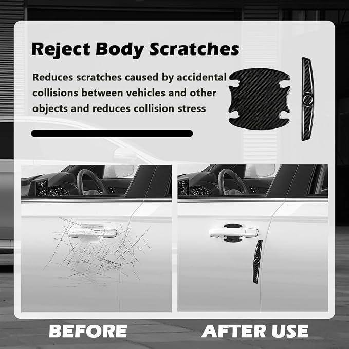 8PCS Carbon Fiber Car Door Protector Edge Guards,Thicker Door Guard for Cars Provides Impact and Anti-Scratch Protection,Universal Self-Adhesive Doors Protectors for Vehicles