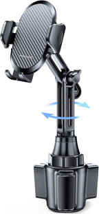 2025 Upgraded Universal Cup Phone Holder for Car, [Rotatable & Adjustable] Long Neck Car Cup Holder Phone Mount Compatible with iPhone, Samsung, Google & More Smartphones