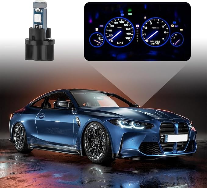20PCS Car LED Dash Lights - Super Bright Instrument Cluster Light Bulbs with T5 37 74 LED Bulbs & Twist Lock Socket - Universal 12V L-ED Lights for Car Interior Accessories (Blue)