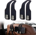 Car Seat Back Storage Hook, 2026 New Car Seat Headrest Hook for Purses and Bags, Leather Car Seat Back Storage Hooks, Car Seat Hangers Organization Accessories (Black 2pcs)