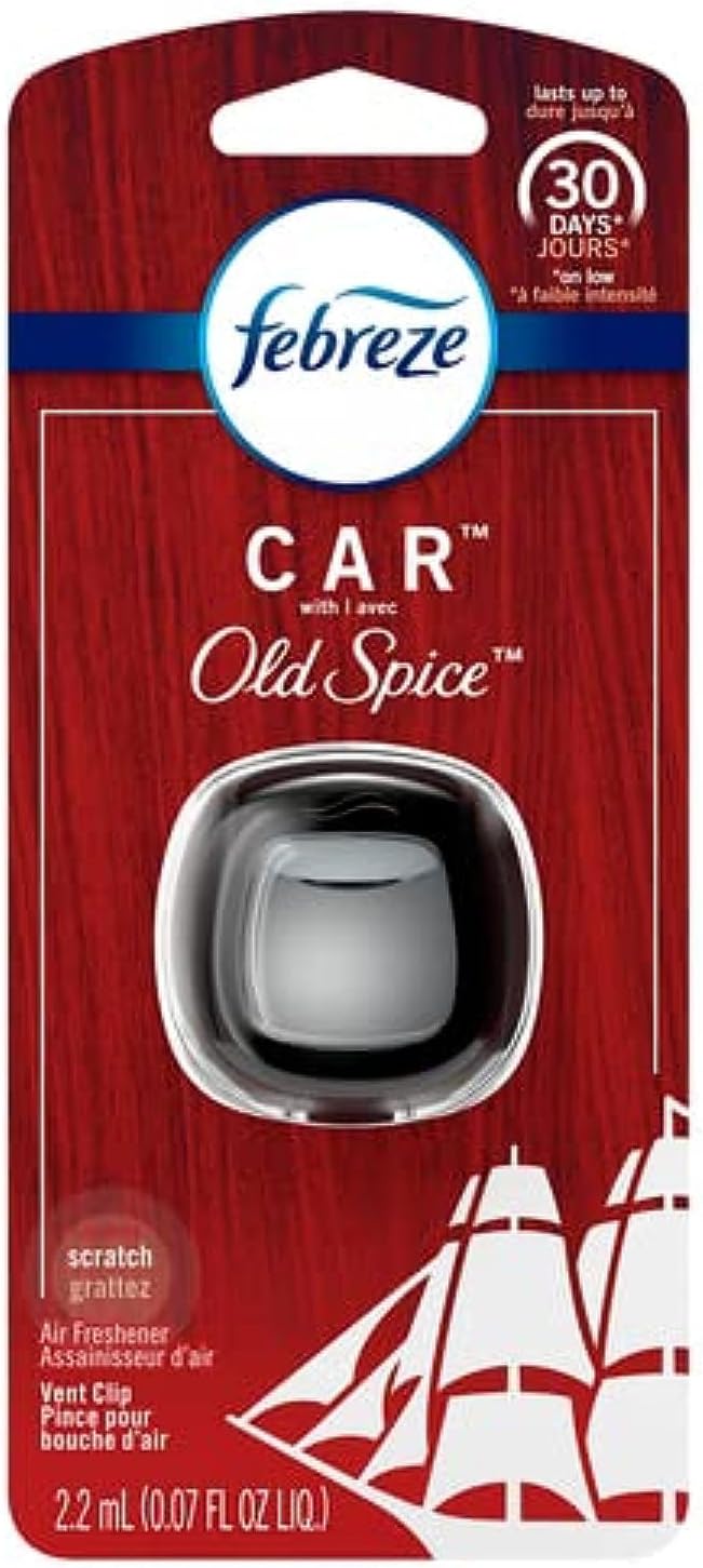Car Odor-Eliminating Air Freshener Vent Clip, Original Old Spice Scent, 1 count