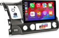 Car Radio for Honda Civic 2006 2007 2008 2009 2010 2011 with Apple Carplay Android Auto 2+32GB 10.1" Touch Screen Stereo for Honda Civic with in-Dash GPS, WiFi, BT, DSP, Backup Camera, MIC