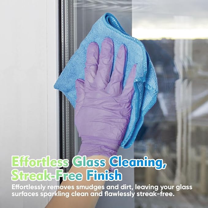 Blue Microfiber Cleaning Cloth 20 Pack 11.5 x 11.5 inch Microfiber Towels for Cars Ultra Absorbent Car Washing Cloth Lint Free Streak Free Cleaning Rags for Car, Kitchen Window