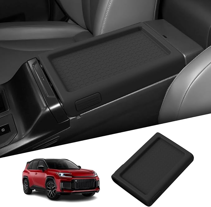 Armrest Box Cover for Toyota RAV4 2026, Black | Center Console Cover, Silicone, Console Box Lid Protector, Car Accessories