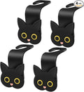 Novabright 4 Pcs Black Cat Car Seat Headrest Hooks Cute Cartoon Cat Car Seat Back Organizer Vehicle Headrest Hangers Automobile Storage Accessories for Handbags Purses Grocery Bags Coats Umbrella