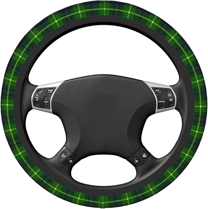 Thickened Elastic Steering Wheel Cover, Gordon Scottish Plaid Printed Tartan Ultra, Soft, Breathable, Fit for Cars, SUVs, Trucks, Stylish Comfortable Grip
