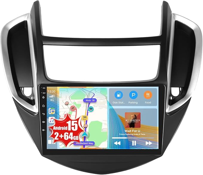 2+64GB Android 15 Car Stereo for Chevrolet Chevy Trax 2014 2015 2016 CarPlay Android Auto, 9" Touchscreen Car Radio for Chevy Trax with GPS WiFi Bluetooth FM/RDS EQ 26UI Backup Camera