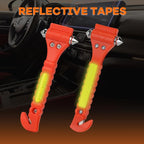 SINSEN Car Safety Hammer Set of 10 Emergency Escape Tool Auto Car Window Glass Hammer Breaker and Seat Belt Cutter Escape 2-in-1 for Family Rescue & Auto Emergency Escape Tools (Reflective Tape 10PCS)