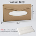 Car Tissue Holder, Sun Visor Tissue Holder, Car Visor Napkin Holder, PU Leather Backseat Tissue Case for Car/Truck (Beige)
