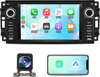 8Core Car Radio Stereo for Dodge RAM 2009-2012 Avenger Challenger Jeep Wrangler, 7 Inch Touch Screen with Android 13 Wireless CarPlay Android Auto Backup Camera