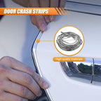 Car Door Edge Guards 16.4ft, Universal U-Shaped PVC Trim Strip Chrome Tape Self-Adhesive, Scratch Resistant Automotive Door Edge Molding Protection for Cars Truck SUV Weatherproof(Silver-5M)