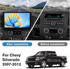 [4Core 64GB] Vratzn Car Radio for Chevy Silverado 2007-2013 Tahoe GMC Sierra Yukon, 10 Inch Touch Screen Silverado Radio with CarPlay Android Auto Bluetooth AM FM Head Unit