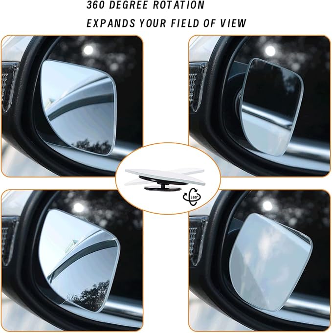 2PCs Automotive Rearview Mirror Blind Spot Mirror, Adjustable HD Sector Mirrors, Frameless Wide Angle Convex Mirrors, Automotive Side Rearview Assistance