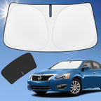 Sun Shade Sunshade for Nissan Altima 2013-2018 Windshield Cover,4-Layer Front Window Shade Custom fit Altima Sun Visor 240T Retractable Shade Shield Blocks UV Rays Cooler Car Accessories