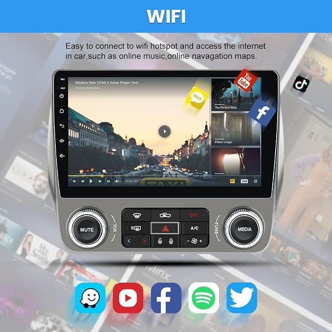 Android Car Stereo for Chevrolet Chevy Camaro 2010 2011 2012 2013 2014 2015, 9" Touch Screen Radio Upgarde WiFi Bluetooth Online GPS Navigation CarPlay Android Auto, 2GB+64GB
