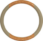 BurlwoodLux Wood Grain and PU Leather Beige Steering Wheel Cover - Sport Grip for Car Auto SUV Trucks