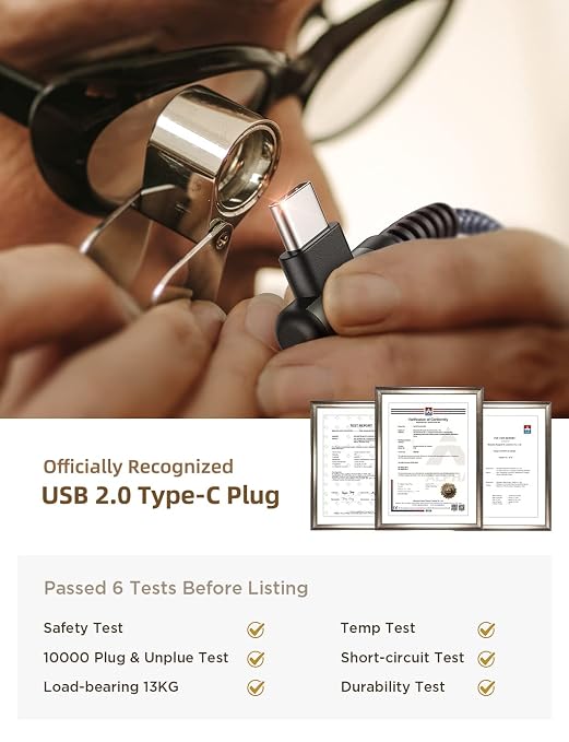 AINOPE USB A to USB C Cable Short 3. 3FT 2-Pack Right Angle Fast Charging & Data Sync Nylon Braided Carplay Android Auto Car Charger Cord for iPhone 17 16 15 Samsung Galaxy iPad Pro Air Android Phones