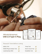 AINOPE USB to USB C Cable [5-Pack, 3.3ft] 3.1A Type C Charger Fast Charging, Right Angle USB to C Cable for Galaxy A15 A25 A35 A55 A54, S10+ S10 S9, Note 20 10 9, LG V30, Moto G, iPhone 16 15 Cord