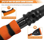 26" Snow Brush and Ice Scraper for Car Windshield – 2 in 1 Winter Snow Removal Tool with Detachable Ice Shovel – Universal Snow Scraper with Ergonomic Foam Grip, No Scratch Broom for SUV Truck(Orange)