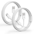 2Pack USB A to USB C Cable for iPhone 15/16/17 All Series, Type-C Car Charger 3A Fast Charging & 480Mbps Speed for iPad, Samsung Galaxy, Tablets, Laptops (White-3FT)