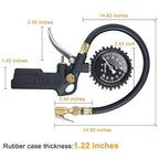 Tire Pressure Gauge with Inflator, 100 PSI-ANSI B40.1 Accurate, Large 2.5" Easy Read Glow Dial, Heavy Duty Air Chuck and Compressor Accessories for Truck, with Case