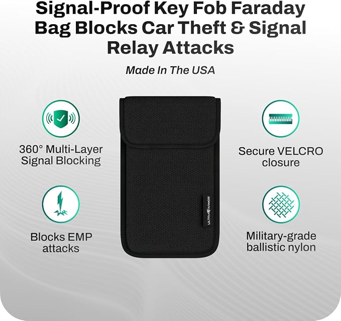 Small Faraday Bag for Key Fob - Military-Grade Faraday Key Fob Protector for Wireless Signal Blocking - Anti-Spying Key Pouch for Car Keys to Stop Hacking & Tracing - Antitheft Products