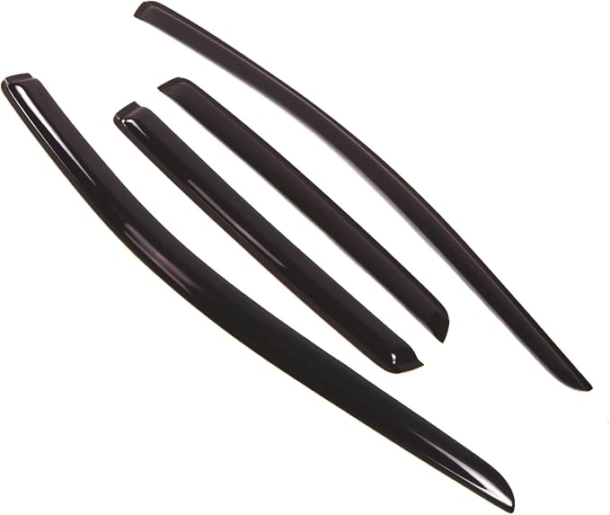 WD2-146 Dark Smoke 4 Pcs Set Window Visor (Outside Mount) Deflector Rain Guard Compatible with 2007-2014 Ford Edge