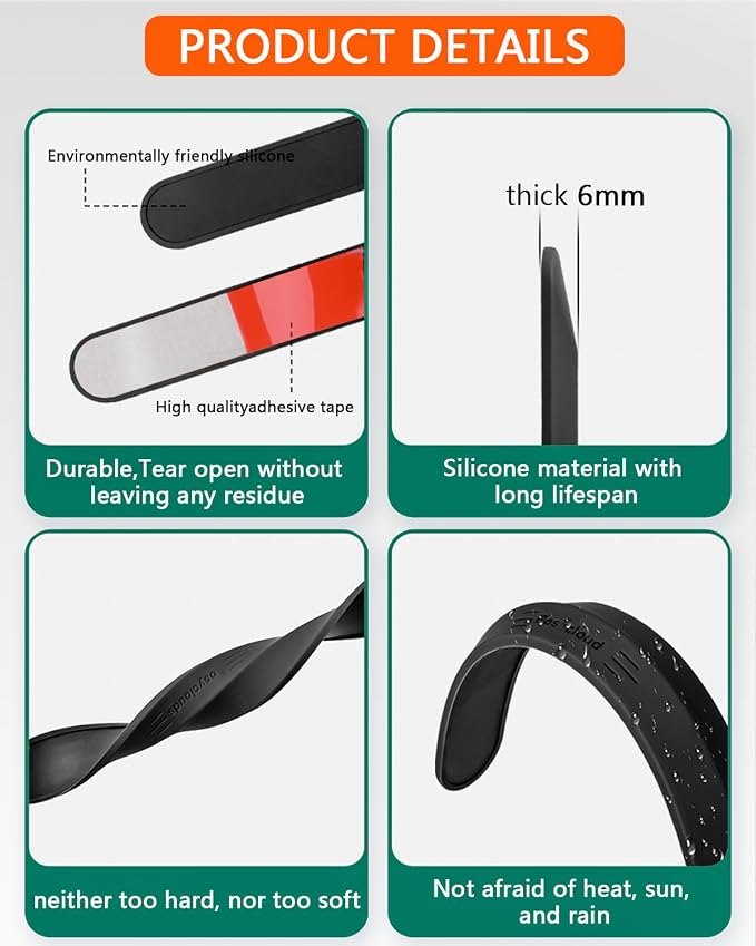 muekzu Silicone Car Door Edge Guard Trim Molding Crash Scratch Protector Scratch Guard for Car,Sedans,Truck,SUV (Black(Large Size))