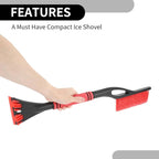 1pc 60x11cm Universal Car Ice Scraper Brush with Broom - SUV Snow Frost Remover for Car Truck RV Windscreen Side Window Anti Crash - Plastic Red Snow Shoveling Defrost Clearing