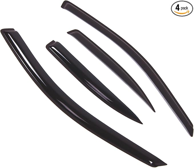 Outside Mount Window Vent Visors Rain Guards Compatible with Volkswagen Jetta 1999-2005 | Side Window Wind Deflectors Rain Shields | Smoke Tinted, 4 Pcs Set, DGWV-470