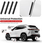 4 PCS Silicone Car Door Edge Guards, Self Adhesive Car Door Protector, Anti-Collision Crash Scratch Strips Protector, Auto Accessories Decorative Strip for Sedans Trucks SUVs (Black)