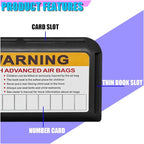 Car Sun Visor Organizer, Car Registration Holder with Parking Number Sticker, Self-Adhesive Card Pocket Storage Organizer to Keep Things Tidy (Black)