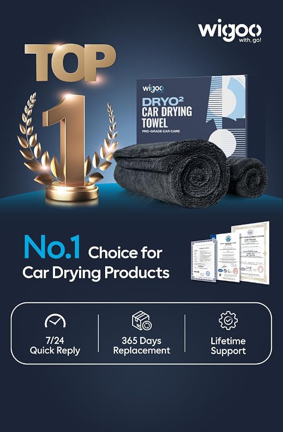 Microfiber Car Drying Towels 36" x 24" [1300GSM Ultra-Absorbent, No Streaks & Scratches] Dual-Sided Edgeless Cleaning Towel with Twisted Loop, for Detailing, Cars, SUV, Truck(2-Size Green Set)