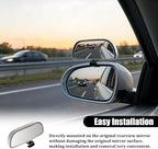 2PCS Car Blind Spot Mirror, Adjustable HD Clear Glass Convex Rectangle Side Rear View Mirror, Wide Angle Auto Blindspot Rearview Accessories for Driving Safe, Universal for Vehicles (Silver)
