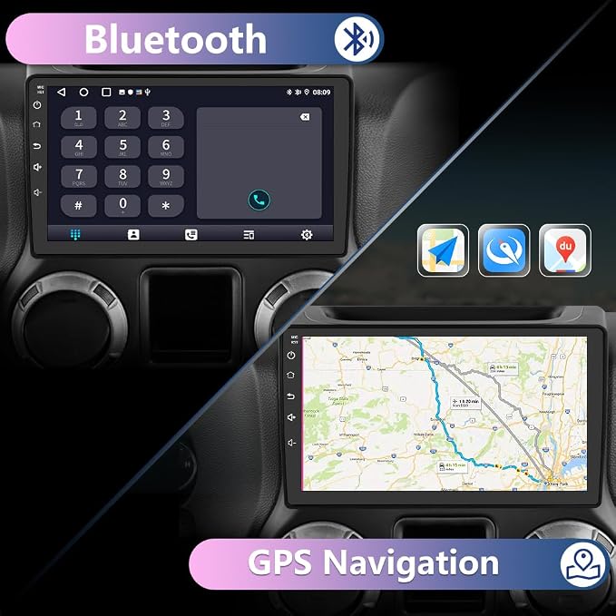 Car Radio for Jeep Patriot Compass 2010 2011 2012 2013 2014 2015 2016, Android 13 Car Stereo with 10.1 Inch Touch Screen, 2GB+32GB, Wireless CarPlay & Android Auto
