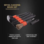 Car Drill Brush, Drill Brush Attachment 5Pcs Detachable Car Care Detailing Brush Set Soft No Scratch Boar Hair Detail Brush Car Care Detail Brush for Air Vent Automotive Interior Exterior -DF075