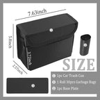 Upgraded Magnetic Car Trash Can with Lid,Mini Hanging Car Trash Bin with Mesh Pocket & 30PCS Garbage Bag,Collapsible Cars Garbage Can as Cars Storage Organizer for Most Auto