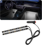 Car LED Strip Light, 24 LED RGB Auto Under Dash Interior Atmosphere Lights, Cigarette Lighter Decorative Lamp Ambient Night Light, Universal Lighting Kit Car Accessories (White)
