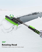 Ice Scraper with Snow Brush for Car Windshield, Upgraded Extendable Snow Brush with Foam Grip for Truck SUV Vehicle Windows