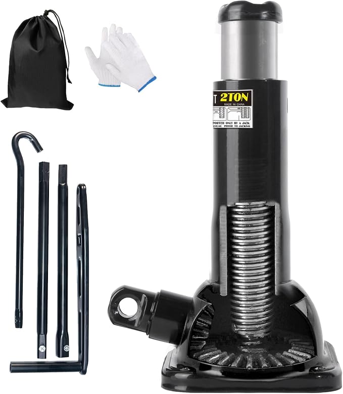 Car Jack 2 Ton and Jack Stand in One, 4000 lb Capacity, Off-Road Use (8.16" - 19.09") Screw tire Jack fit Ford F150 Chevy Silverado Doge Ram Toyota Land Cruiser Prado