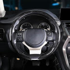 Carbon Fiber Steering Wheel Covers 3 Piece Clip on Steering Wheel Cover (Black)