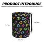 Car Garbage Bag Colorful Paw Print Mini Car Trash Bin Portable Collapsible Waterproof Rubbish Bag for Car Accessories Back Front Seat Cup Holder