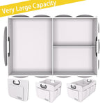 Car Trunk Organizer for SUV, 18.5Gal Large Capacity No-Sag Heavy Duty, Foldable Waterproof Anti-Slip Storage with 12 Pockets, Fit Sedan, Truck, Universal Car Accessories, White, 2 Compart,Large
