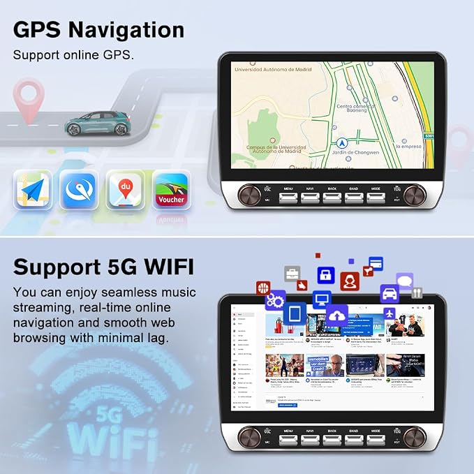 Car Radio Stereo for Chevy Chevrolet Silverado 2007-2013 Tahoe Equinox GMC Sierra Yukon Android 13 with CarPlay Android Auto Bluetooth