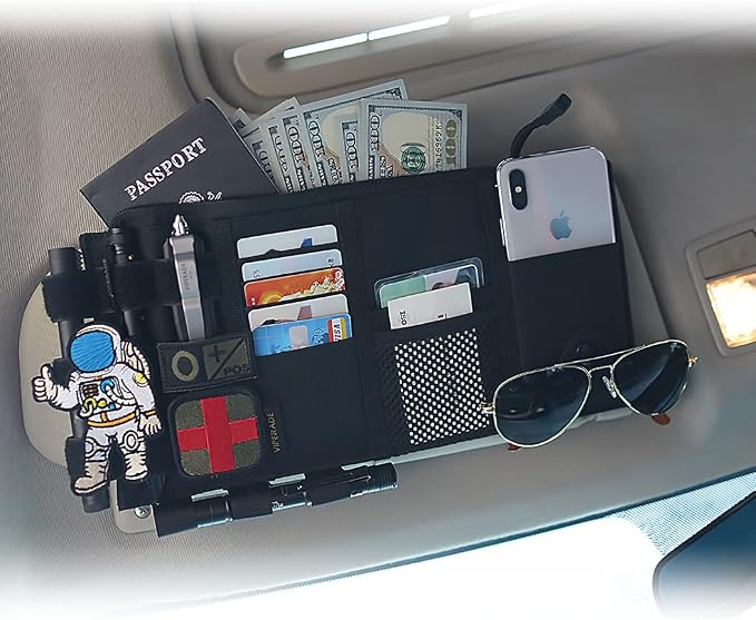 Tactical Car Visor Organizer, MOLLE Storage Pouch by