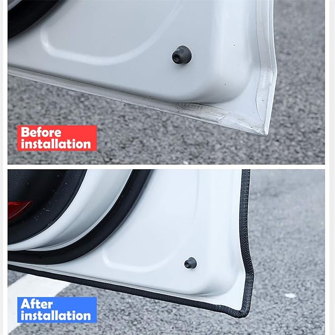 Universal Car Door Guards 33Ft(10M), Rubber U Shape Edge Trim Protection Strip, Black No-Glue Design Fits Most Vehicles